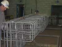  Pre-assembly of stainless steel cage for bridge abutment